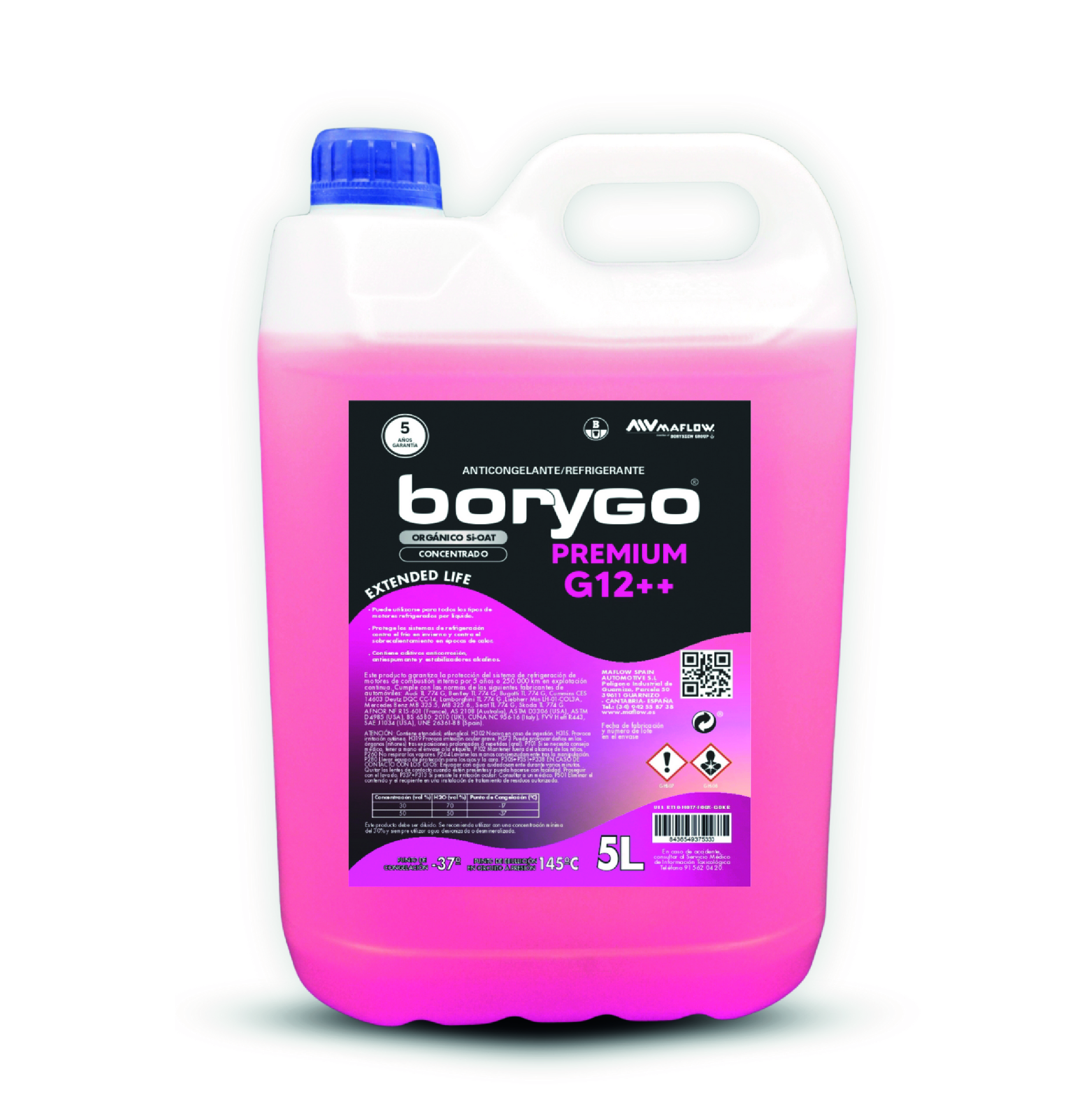 Anticongelante-Refrigerante BORYGO Premium G12 ++